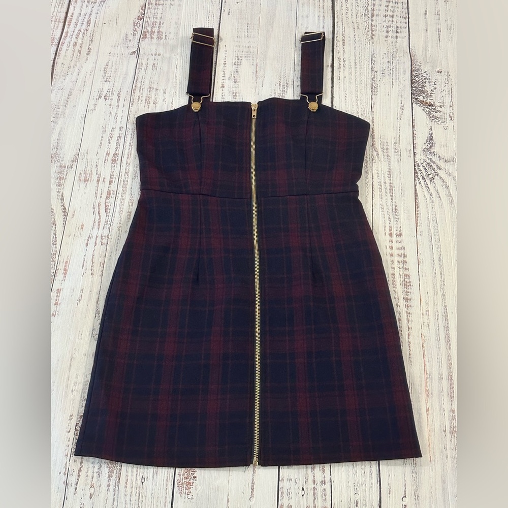 Forever 21 Plaid Full Zip Y2K 90’s Vintage Preppy Mini Dress Women’s M Clueless